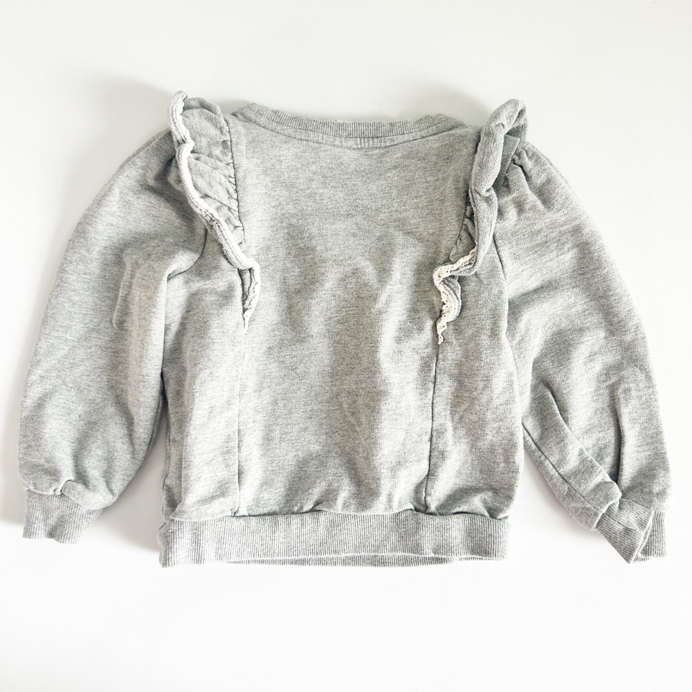 Janie and Jack Girls Floral Embroidered Ruffle Shabby Chic Sweatshirt Size‎ 4 - Picture 6 of 6